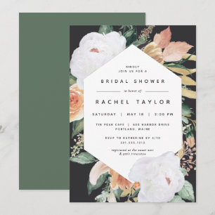 Boho Blooms Modern Floral Bridal Shower Invitation