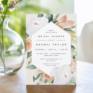 Boho Blooms   Modern Floral Bridal Shower Invitation