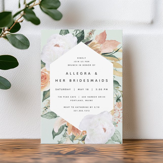 Boho Blooms | Modern Floral Bridesmaids Brunch Invitation (Creator Uploaded)