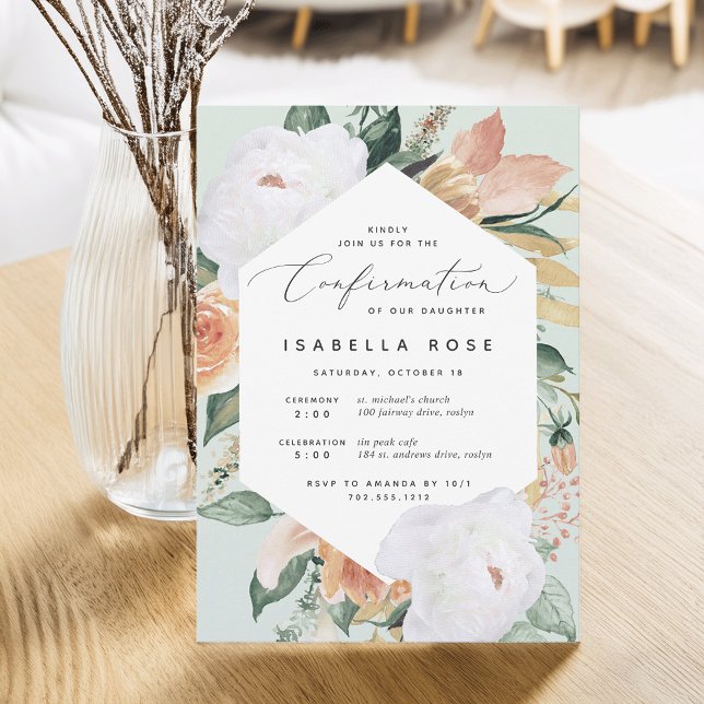 Boho Blooms | Modern Floral Confirmation Invitation (Creator Uploaded)