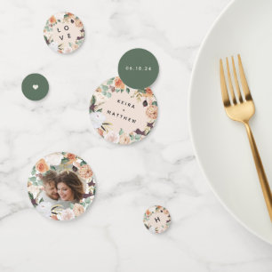 Boho Blooms Modern Floral Personalised Wedding Confetti