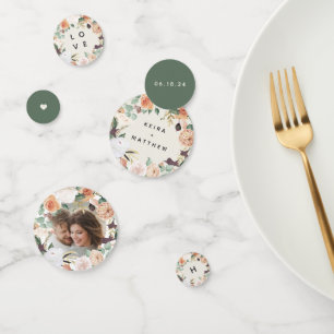 Boho Blooms Modern Floral Personalised Wedding Confetti