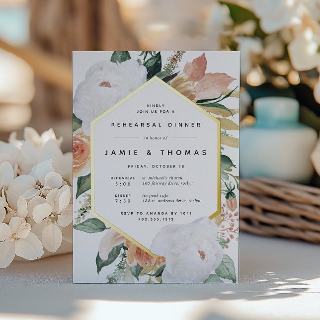 Boho Blooms Modern Floral Rehearsal Dinner (Creator Uploaded)