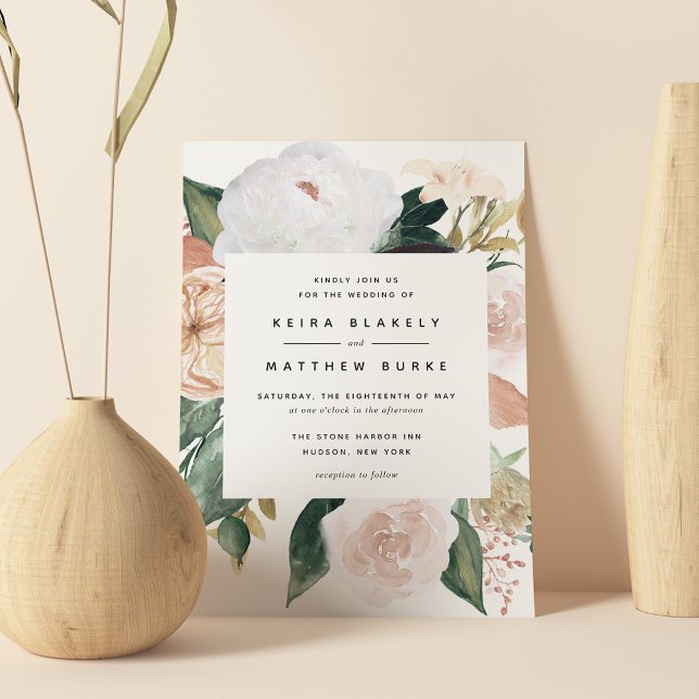 Boho Blooms | Modern Floral Wedding Invitation (Creator Uploaded)
