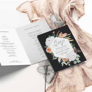 Boho Blooms Modern Floral Wedding Programme