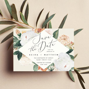 Boho Blooms   Modern Geometric Floral Save The Date
