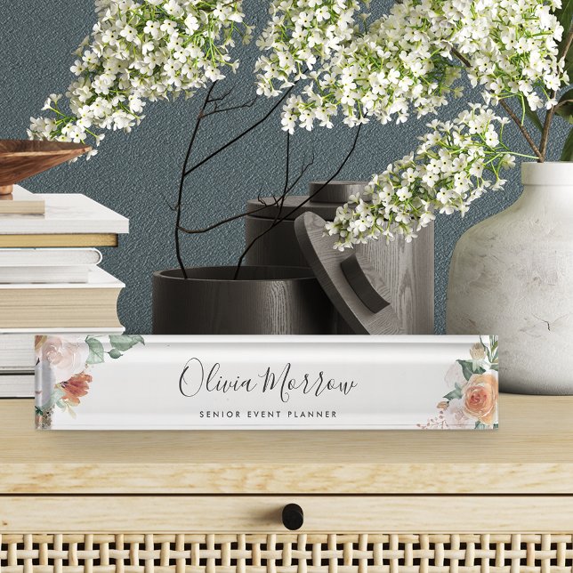 Boho Blooms | Modern Watercolor Floral Nameplate (Creator Uploaded)