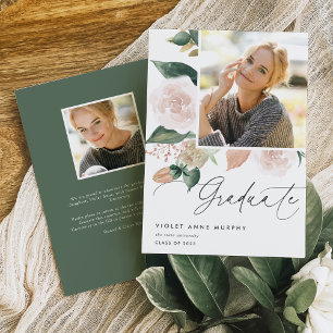 Boho Blooms   Photo Graduation Announcement