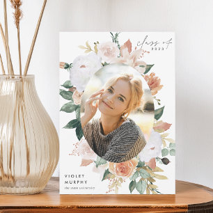 Boho Blooms   Photo Graduation Announcement