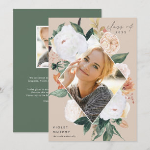 Boho Blooms   Photo Graduation Announcement