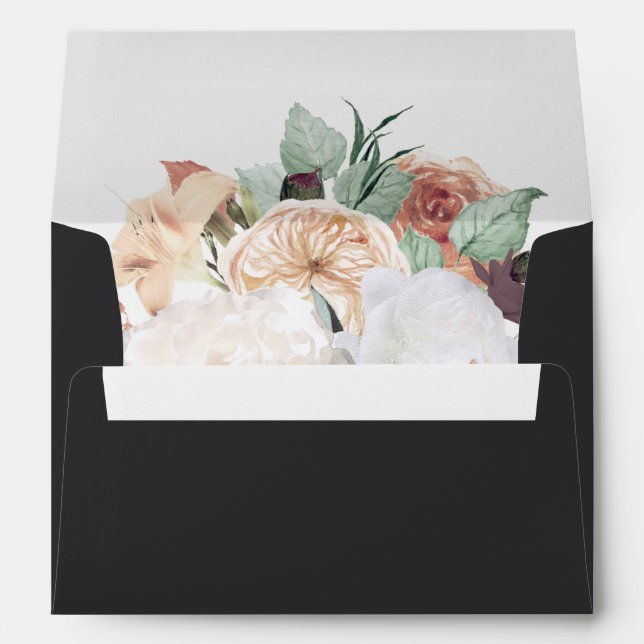 Boho Blooms Pre-Printed Return Address Envelope (Back (Bottom))