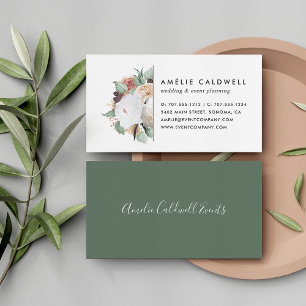 Boho Blooms Watercolor Floral Business Card