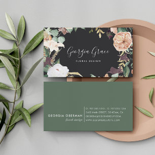 Boho Blooms Watercolor Floral Business Card