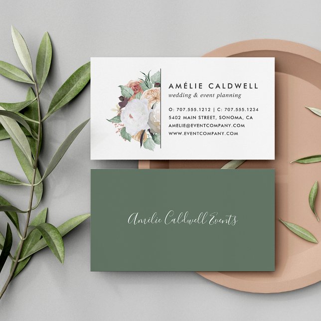 Boho Blooms Watercolor Floral Business Card (Creator Uploaded)