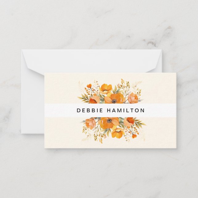 Boho Blooms Watercolor Floral Elegant & Artistic  Card (Front)