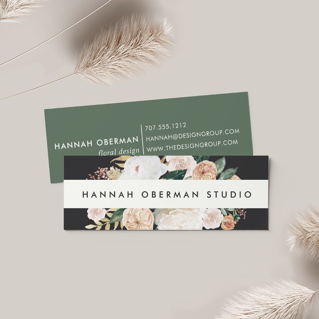 Boho Blooms Watercolor Floral Mini Business Card (Creator Uploaded)
