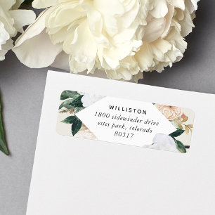 Boho Blooms Watercolor Floral Return Address
