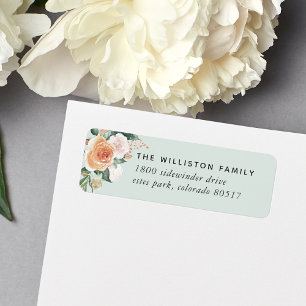 Boho Blooms Watercolor Floral Return Address