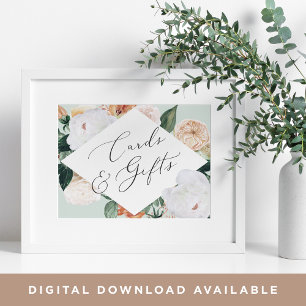 Boho Blooms Wedding Cards & Gifts Sign