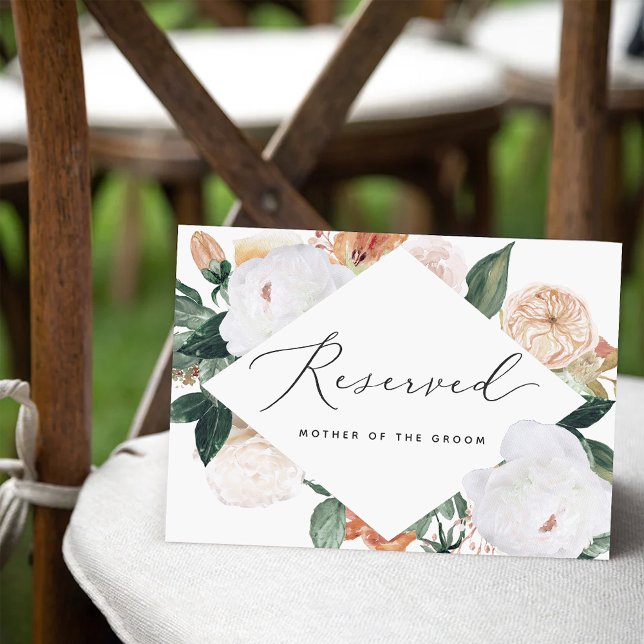 Boho Blooms Wedding Reserved Seating Card (Creator Uploaded)