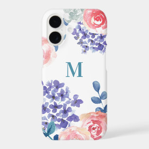 Boho Blossom: Chic Monogrammed Floral Phone Case