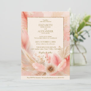Boho Blossom Wedding Invitation