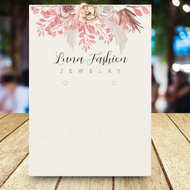 Boho Blossoms Elegant Floral Jewellery Collection Calling Card (Creator Uploaded)