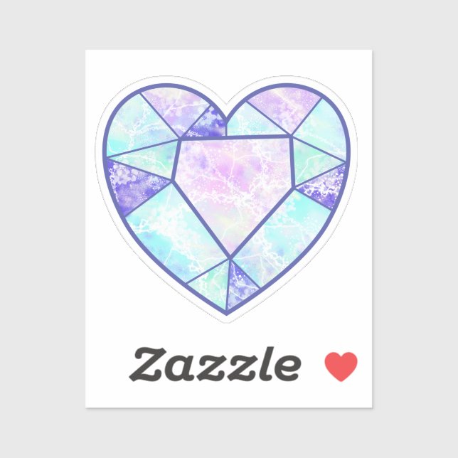 Boho Blue and Pink Heart Diamond (Sheet)