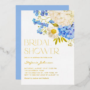 Boho Blue and White Hydrangeas Bridal Shower