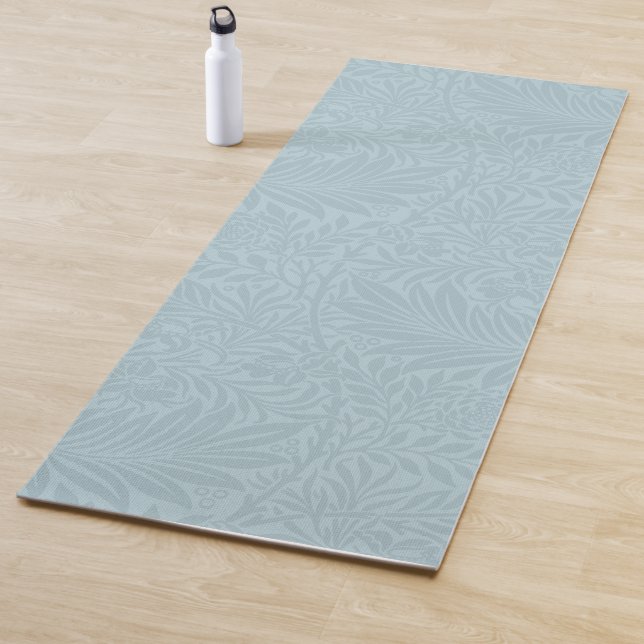 Boho Blue Botanical Pattern Yoga Mat (In Situ)