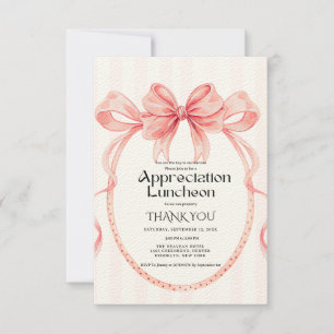 Boho blue  Bow appreciation party grateful party  Invitation