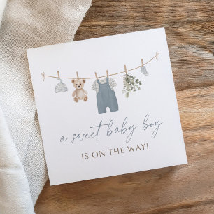 Boho Blue Boy Baby Clothes Baby Shower Napkin
