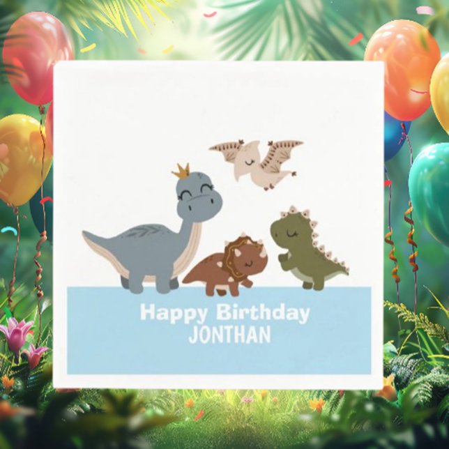 Boho Blue Dinosaur Party Napkin (hese charming napkins will wow your guests and elevate your decor. Grab yours now!)