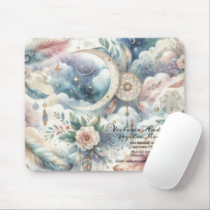 Boho Blue Dreamcatcher Psychic Reading Logo Mouse Pad