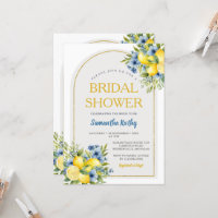 Boho Blue Floral Citrus Lemonade Bridal Shower