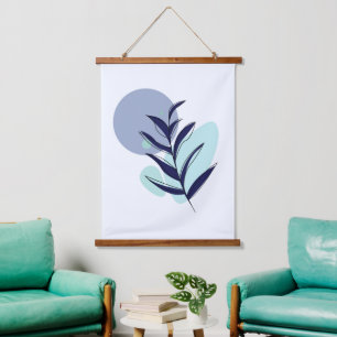 Boho blue flower  hanging tapestry