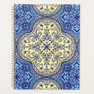 Boho Blue & Gold Tile Pattern Planner
