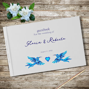 Boho Blue Hummingbird Mexican Wedding Guest Book