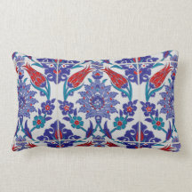 Boho Blue Moroccan Tile Throw Pillow
