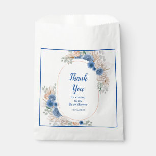 Boho Blue Pampas Grass Baby Shower Favour Bags