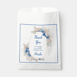 Boho Blue Pampas Grass Birthday Favour Bags