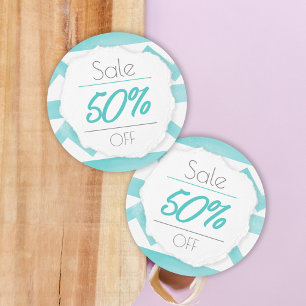 Boho blue pattern store promotion sale sticker 