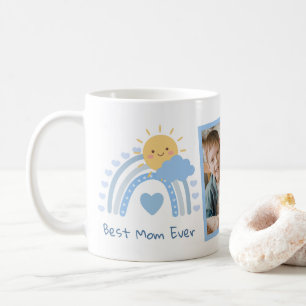 Boho Blue Rainbow Best Mum Ever Boy Mum Mug