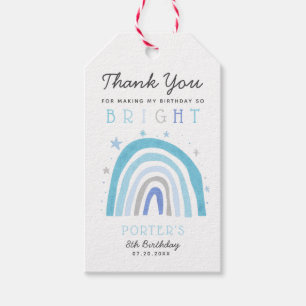 Boho Blue Rainbow Birthday Party So BRIGHT Gift Tags