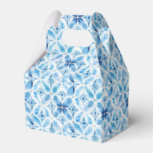 Boho Blue White Floral Birthday Favour Box