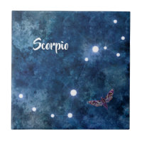 Boho Blue Zodiac Scorpio Constellation