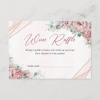 Boho Blush floral faux gold eucalyptus Wine Raffle