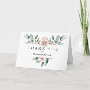 Boho Blush Floral Thank You with Your Name(s)