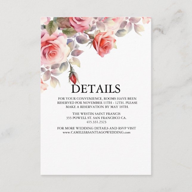 Boho Blush Floral Wedding Invitation (Front)
