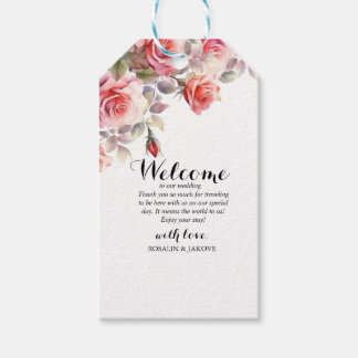 Boho Blush Floral Wedding Invitation Gift Tags